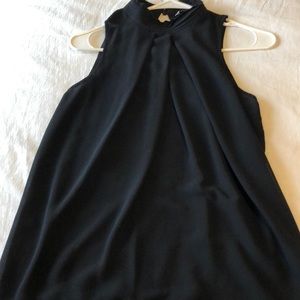 Black high neck tank with key hole back